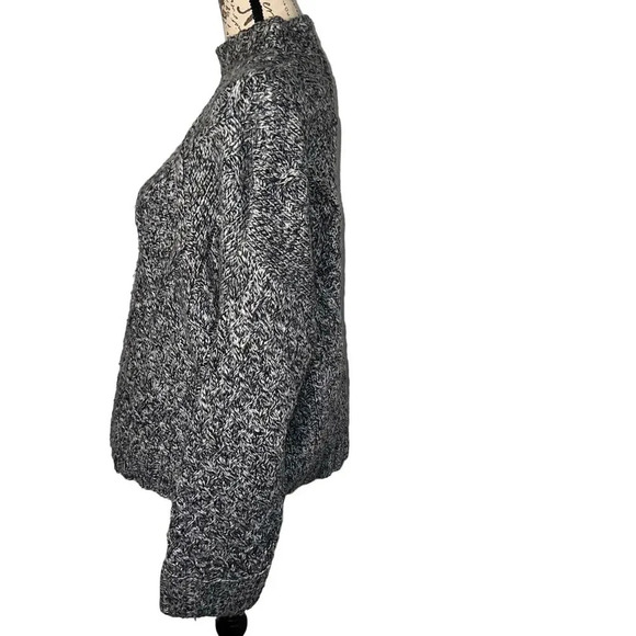 Express Tricot Sweater Large Angora Wool Blend Diamond Mock Neck Hand-knitted - Picture 2 of 8